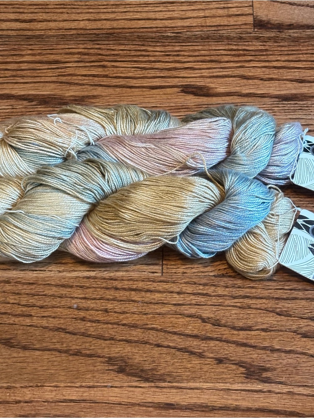 Hand Maiden Yarn Lot of 2 Sea Silk 70% Silk 30% Seacell Wildflower Pastel Knit